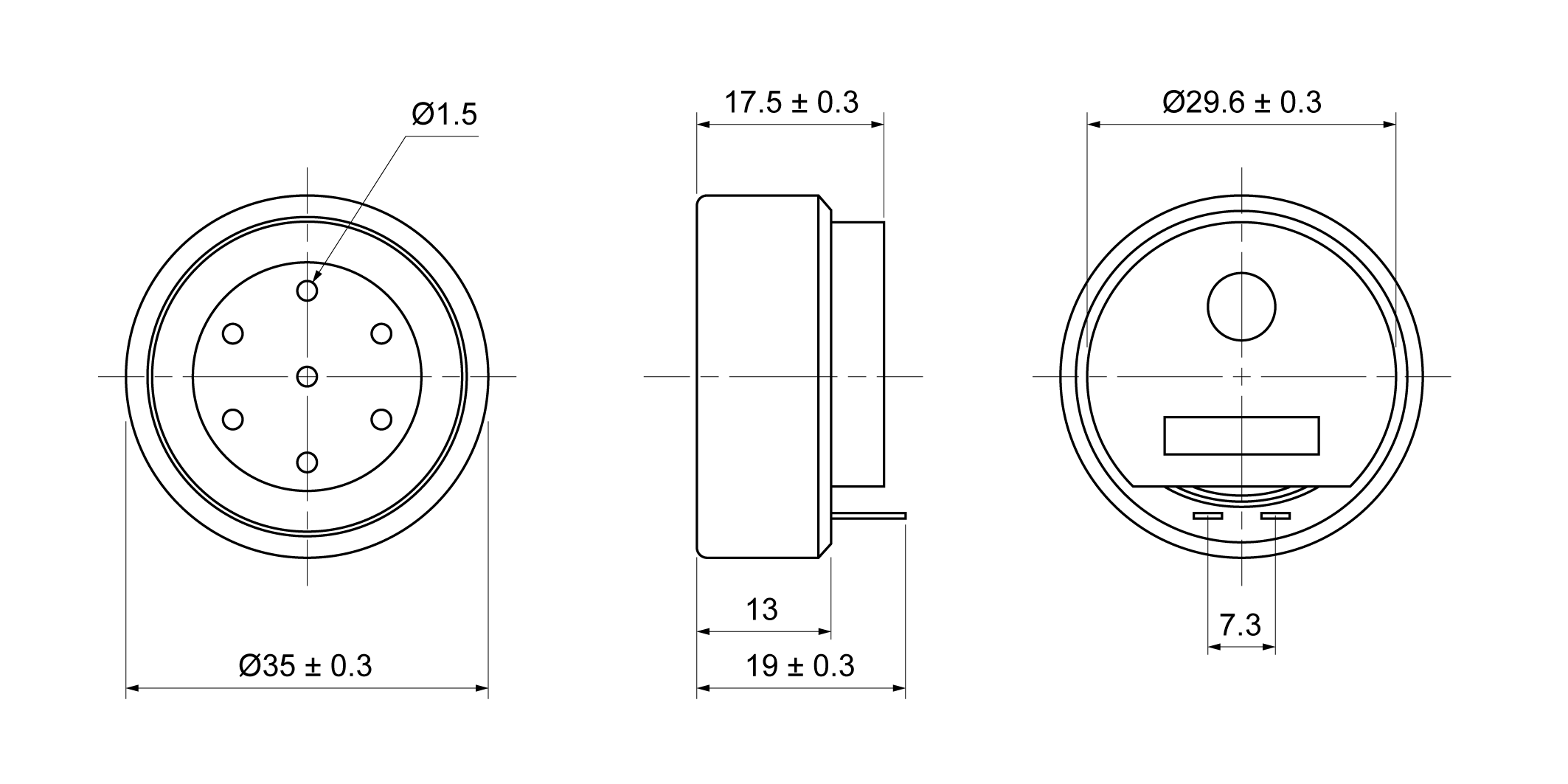 DR3518-M150T Mechanical Drawing